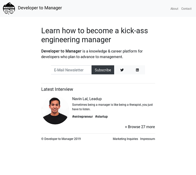 Developer to Manager