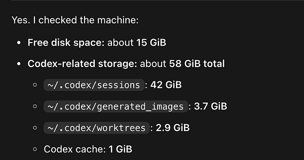 Screenshot of a Windows File Explorer window displaying folder sizes including a large 'Codex' folder consuming 4.79 GB.