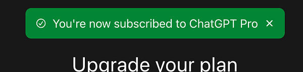 Screenshot of ChatGPT interface showing a message about upgrading to ChatGPT Plus.