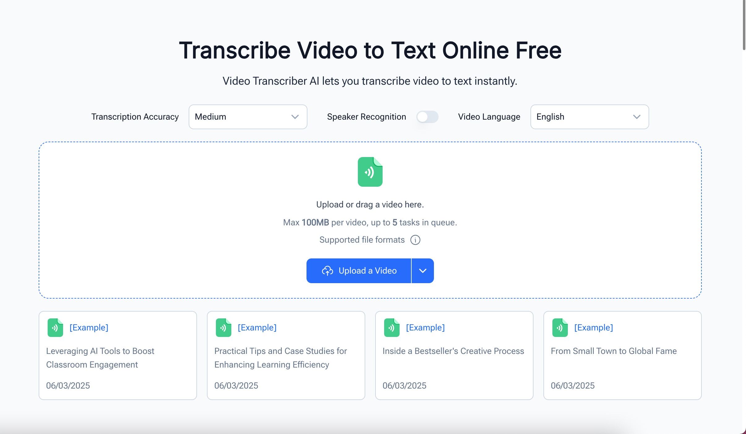 Transcribe Video to Text
