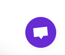 A circular icon representing a live chat feature.