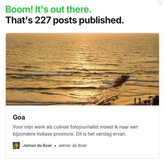 A serene sunset over the ocean with a blog post preview about Goa.