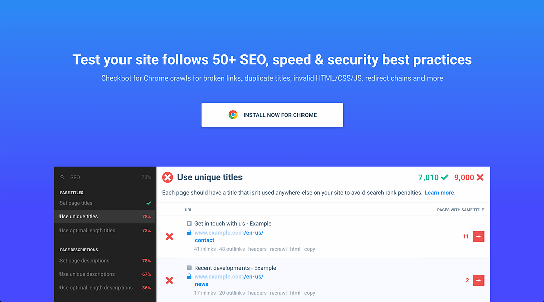 Checkbot for Chrome