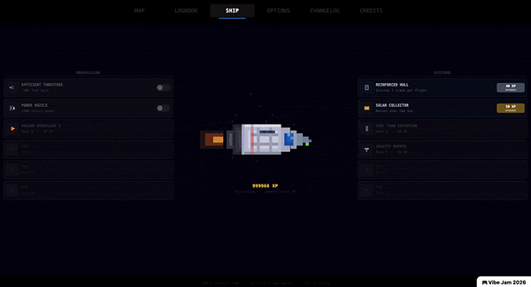 Screenshot of a video game interface showing the Helm, Weapons, and Ship Stations with icons and numerical stats for managing ship upgrades.