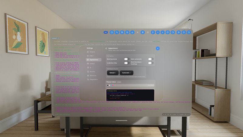 Screenshot of Neon Vision Editor