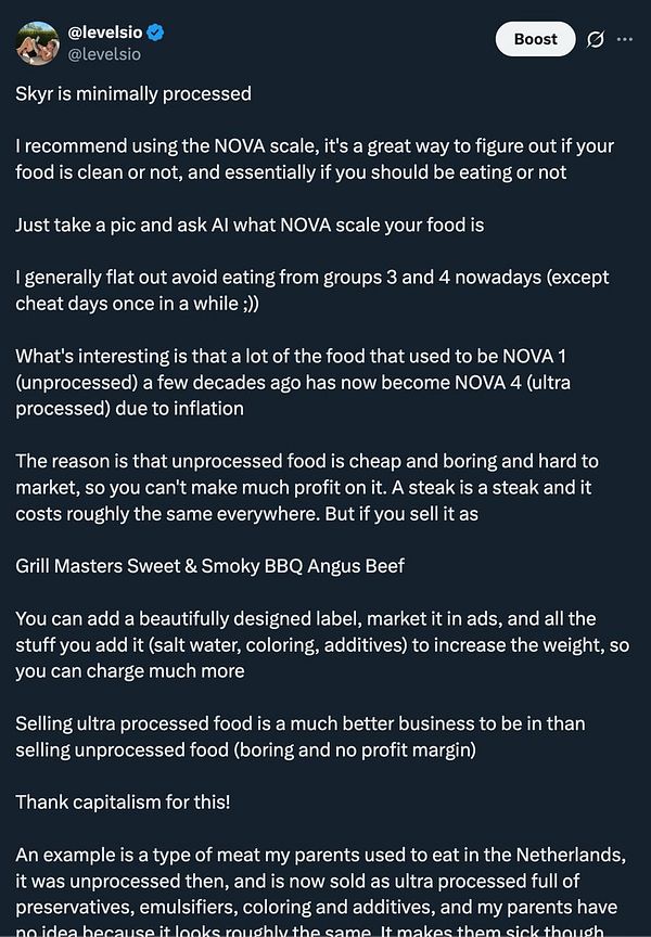 Detailed infographic explaining the NOVA scale levels for digital product development.