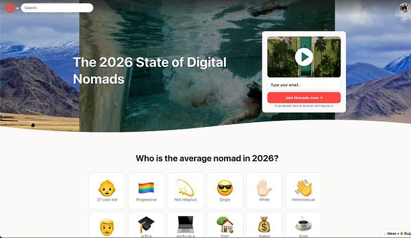 Screenshot of a stats page displaying a video with various details and sidebar options related to the '#nomads' statistics.