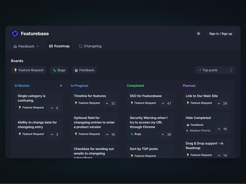 Featurebase 3.0: Simple feedback boards to understand what | BetaList