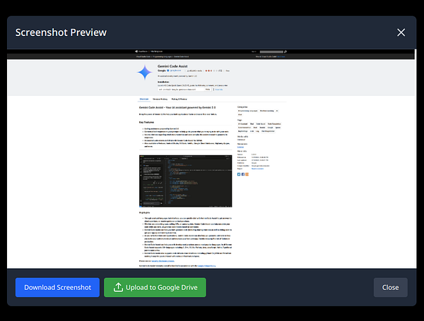 The image displays a screenshot preview of a webpage for 'Gemini Code Assist'.