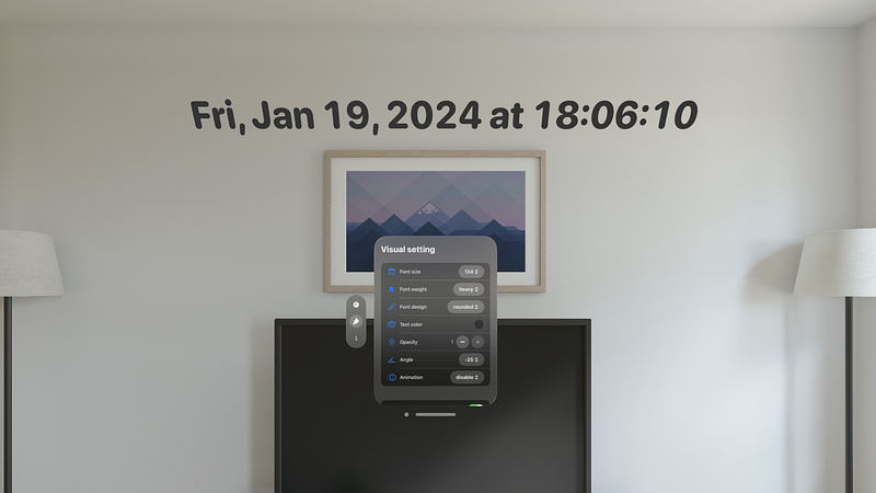 Screenshot of SpatialClock for Shared Space