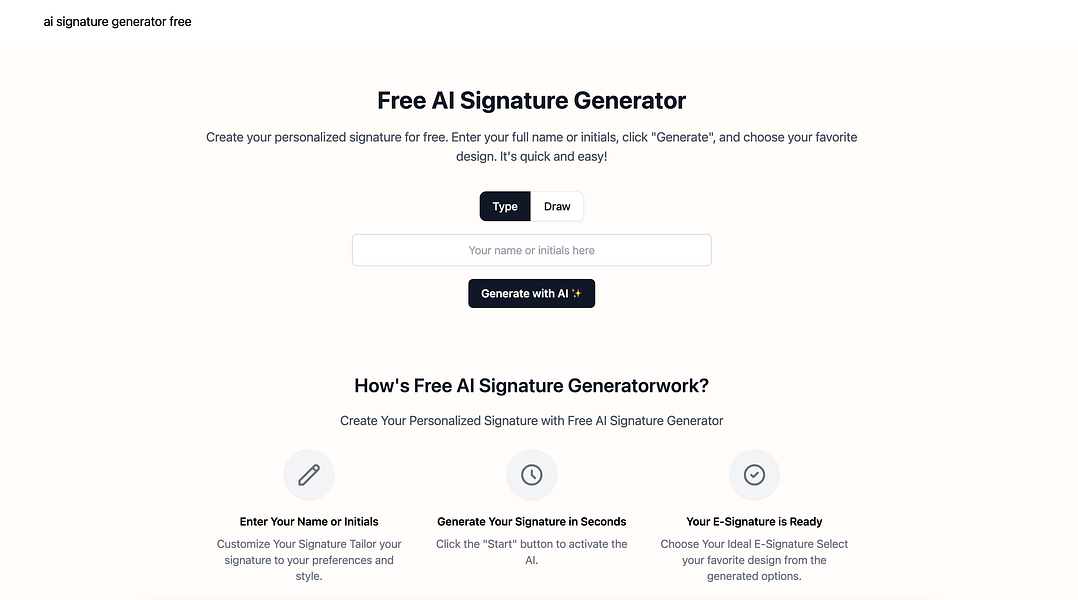 AI Signature Generator