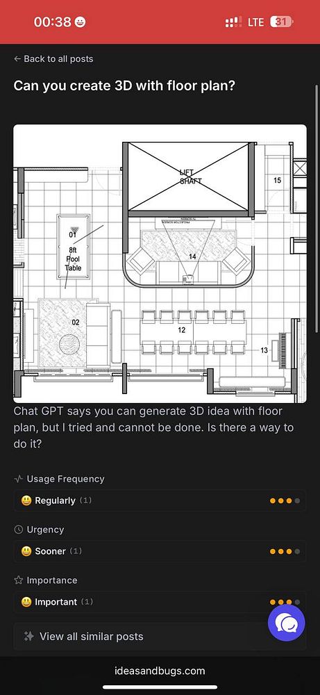 The image displays a floor plan alongside a discussion about generating 3D models from it.
