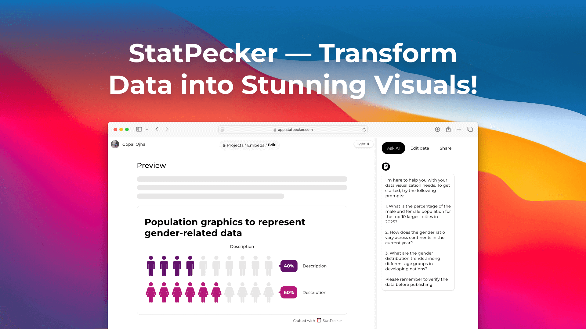 StatPecker: Ask questions and turn data into credible, | BetaList