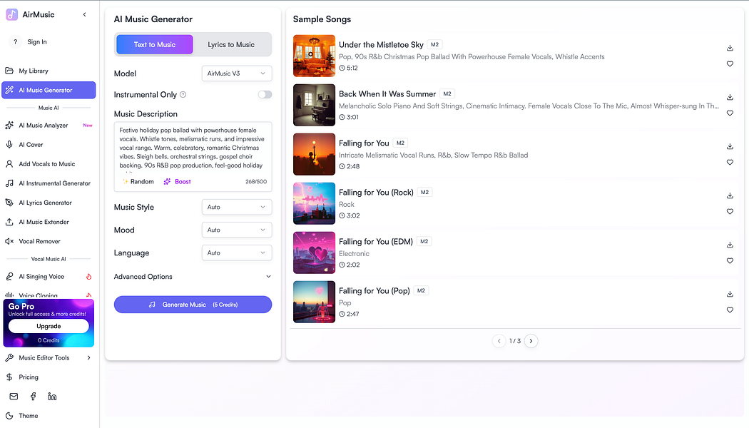 AirMusic: Generate realistic music and vocals with AI | BetaList