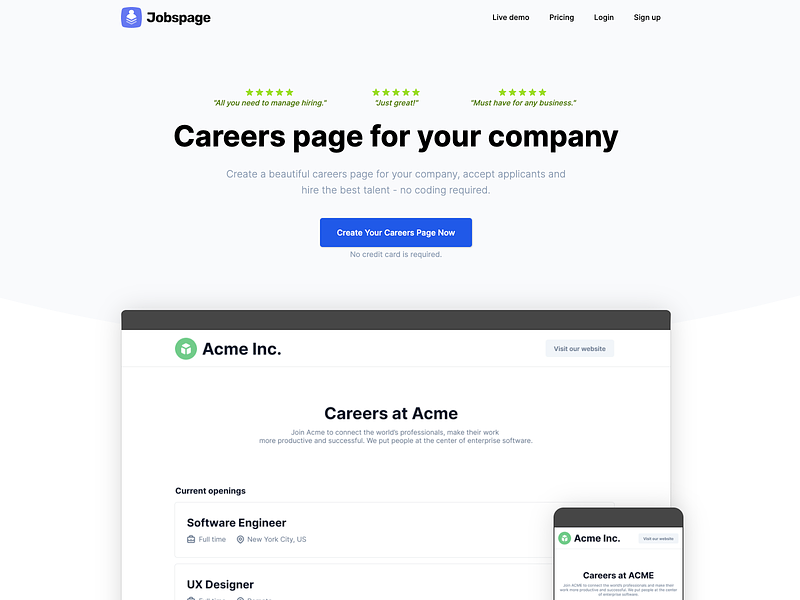 Jobspage