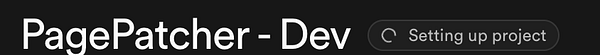 The image displays a user interface for a project titled 'PagePatcher - Dev'.