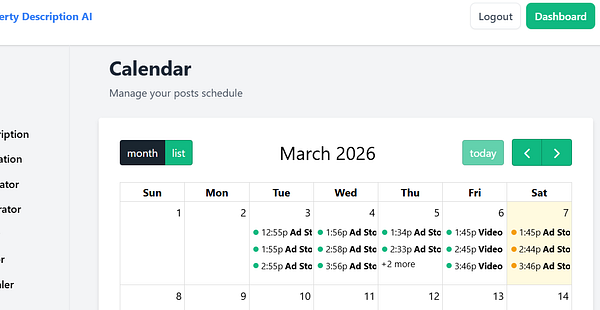 Sunset view of a Mediterranean-style villa with a swimming pool and palm trees under a colorful sky.
