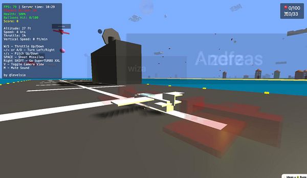 The image displays a 3D game interface featuring an aircraft carrier with a player-controlled aircraft and various UI elements.