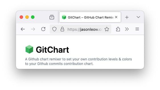 The image displays a web browser window featuring the GitChart website.