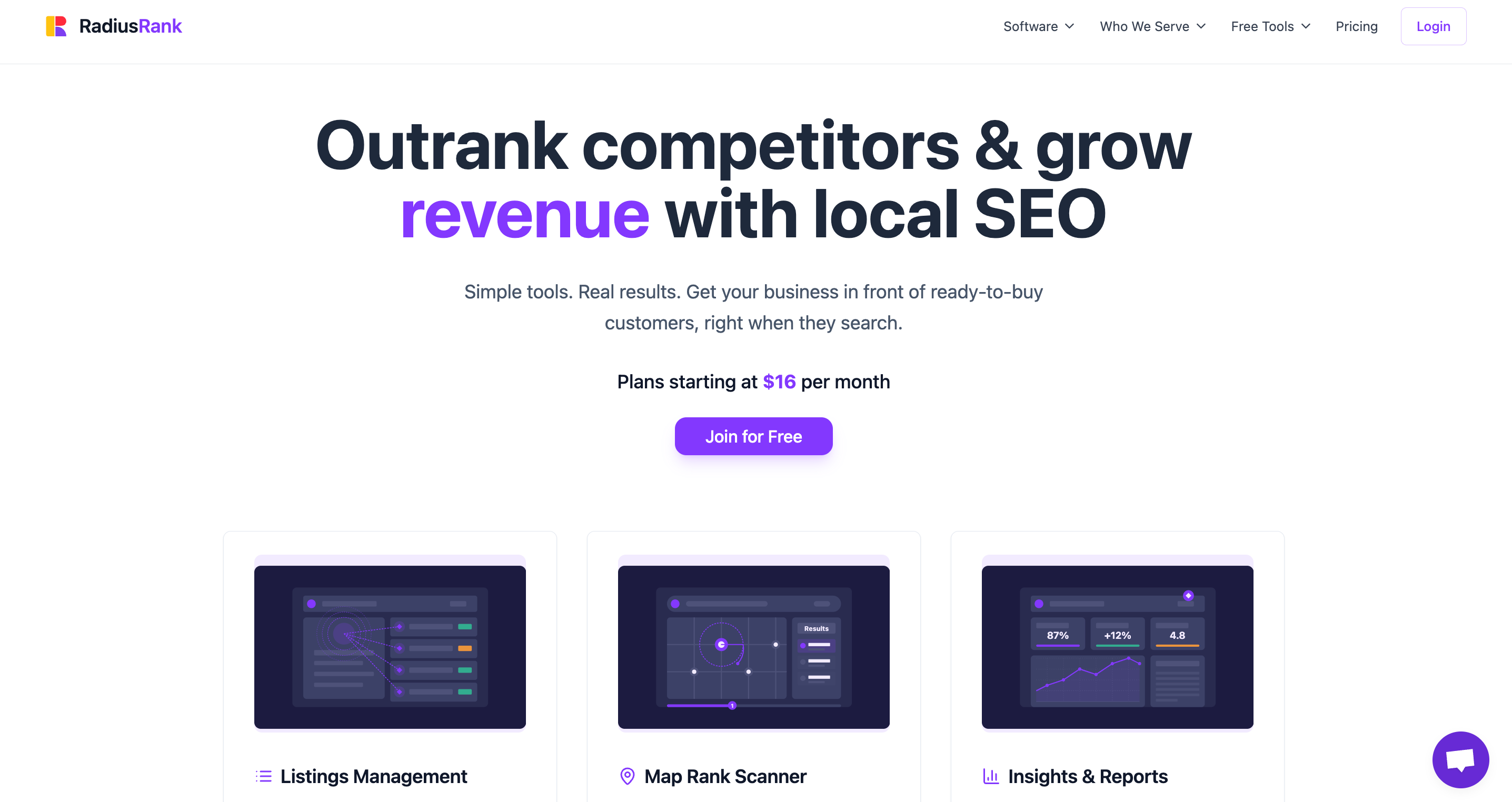 RadiusRank: Local SEO software & services for business