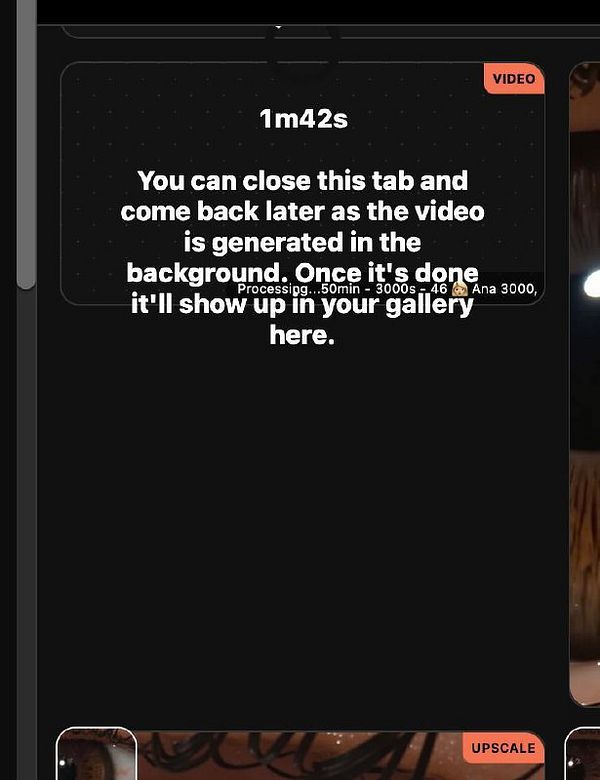The image displays a video processing interface with a timer and instructions for the user.