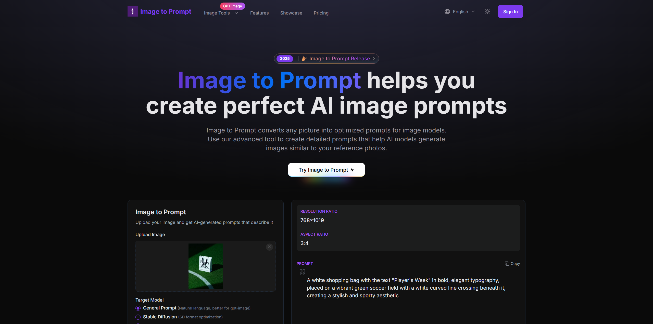 Image to Prompt: Converts your pictures into optimized