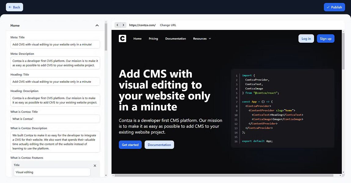Contza CMS