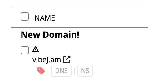 Screenshot of a domain availability check for 'vibej.am' on the Uniregistry website.