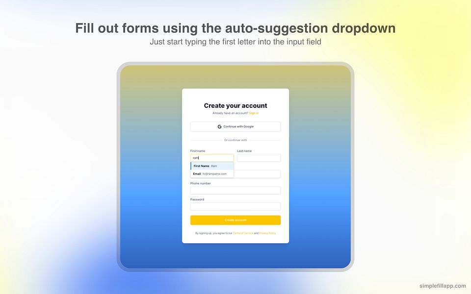 SimpleFill Form Filler