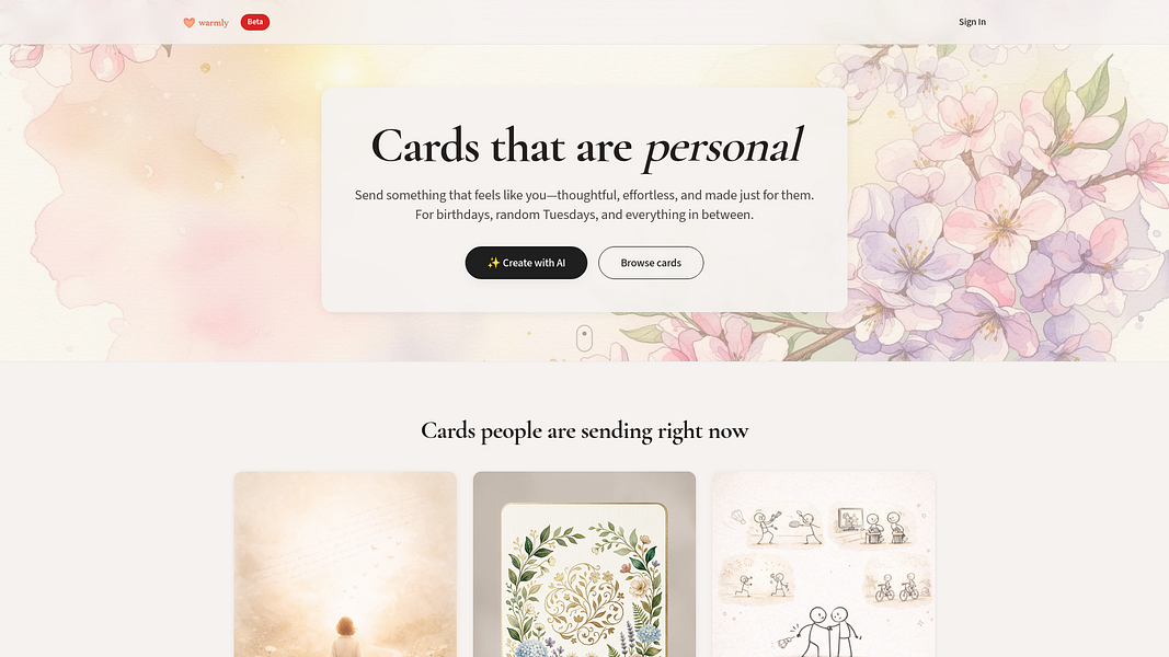 Warmly Cards