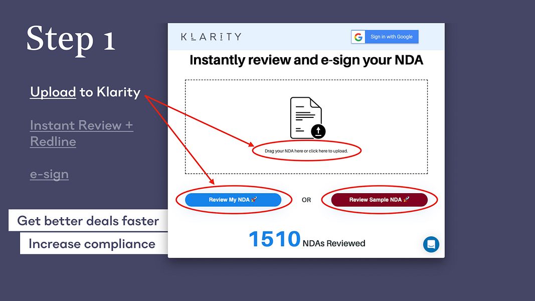 Klarity Instant NDA Review Tool