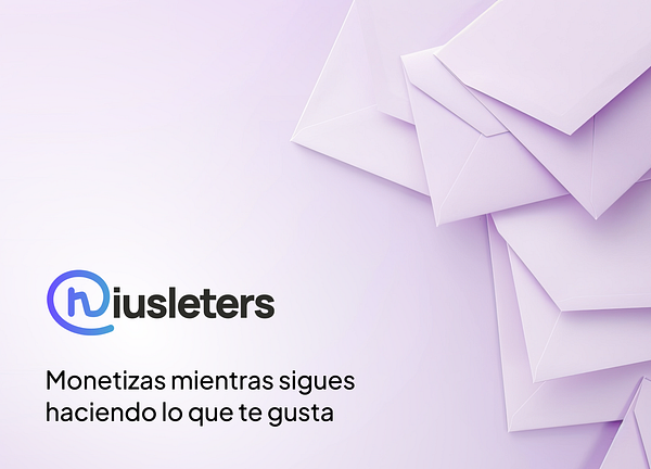 The image features a collection of light purple envelopes against a soft gradient background, accompanied by the 'niusleters' logo and a motivational tagline.