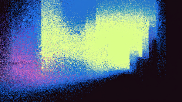 An abstract digital artwork featuring vibrant colors and a textured gradient.