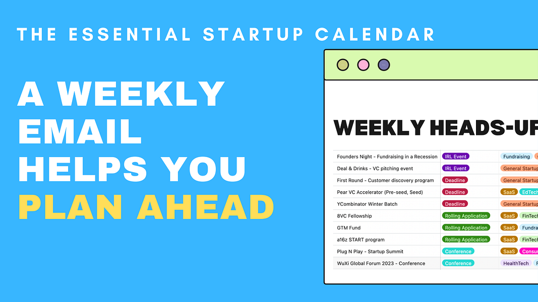 The Essential Startup Calendar