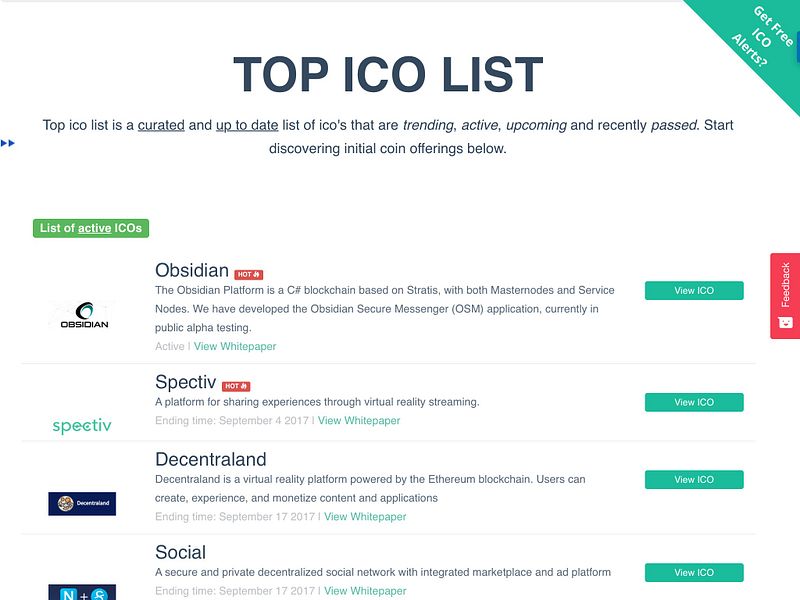 Top ICO List
