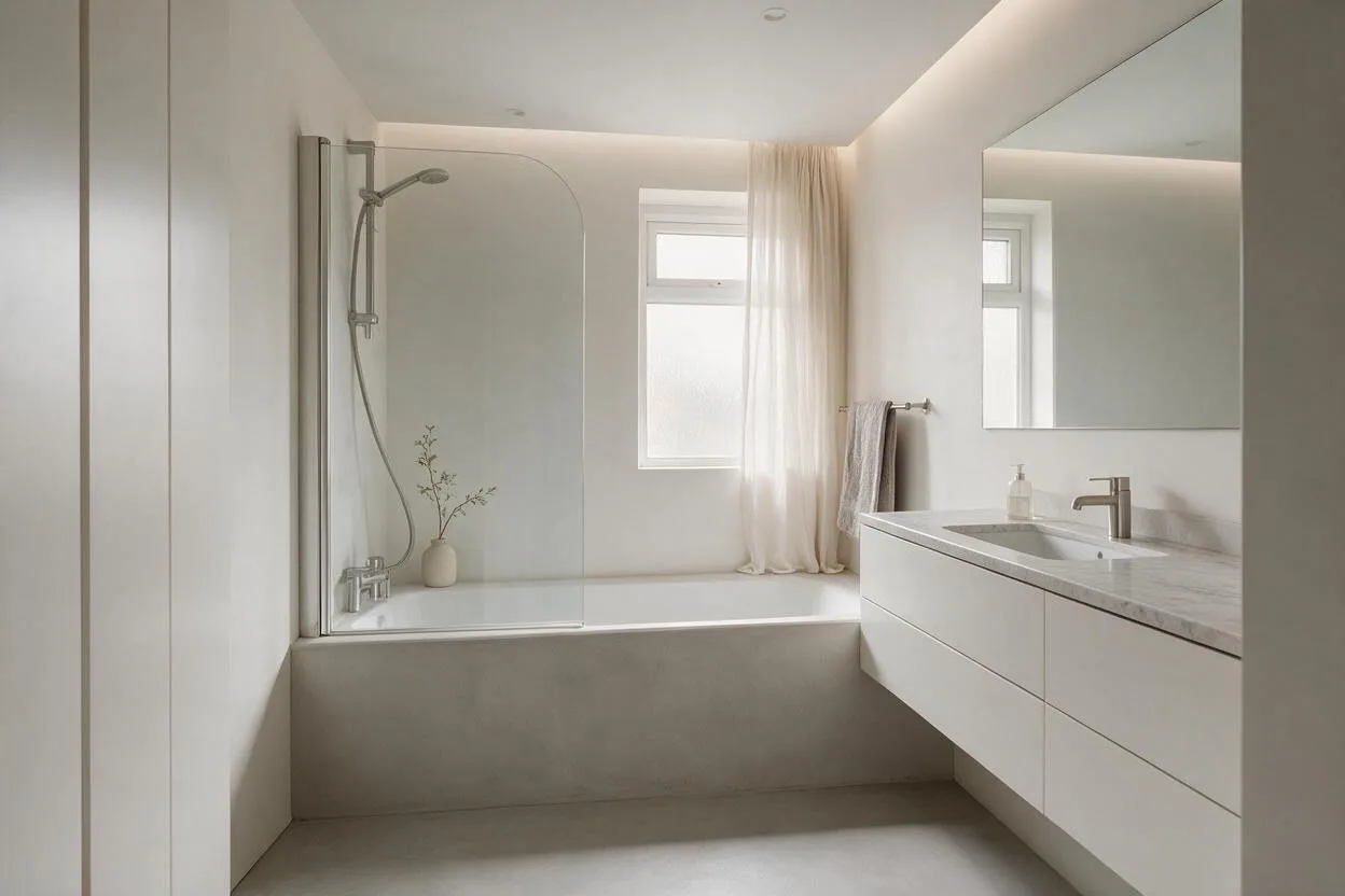 The same bathroom in the Minimalist style