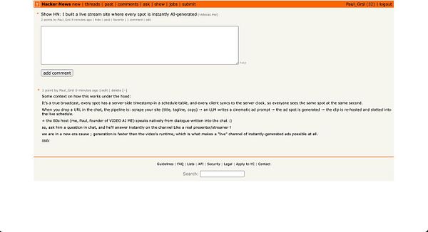 Screenshot of Hacker News front page showing an article titled 'GMX: vibrant and multilingual instant messenger based on Tor onion services' with comments and points details.