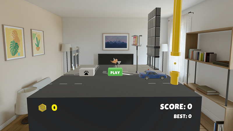 Screenshot of Flappy Animals Mixed Reality