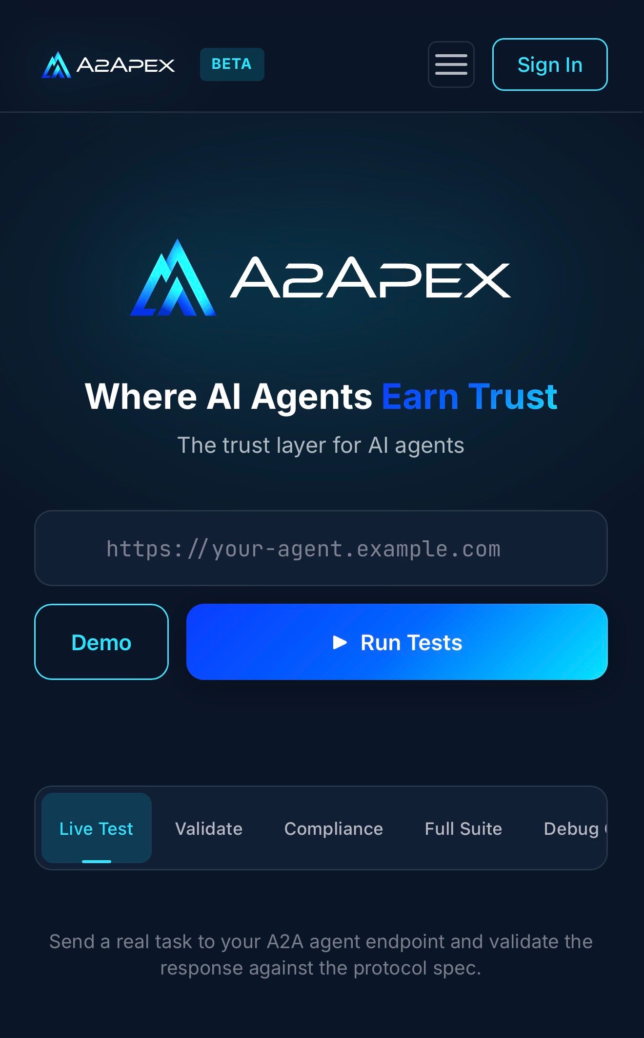 A2Apex: Test and certify A2A agents for protocol compliance | BetaList