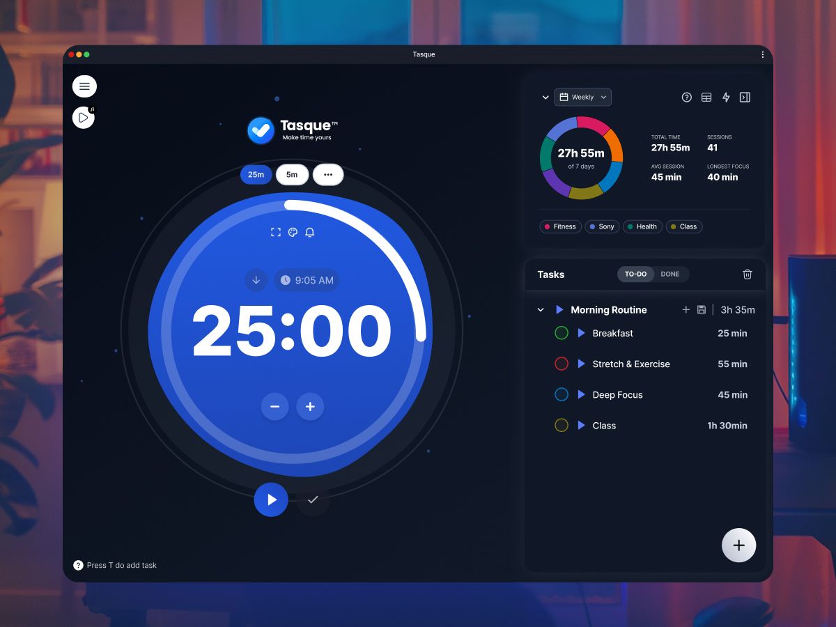 Tasque: Turn your task list into a timed playlist | BetaList