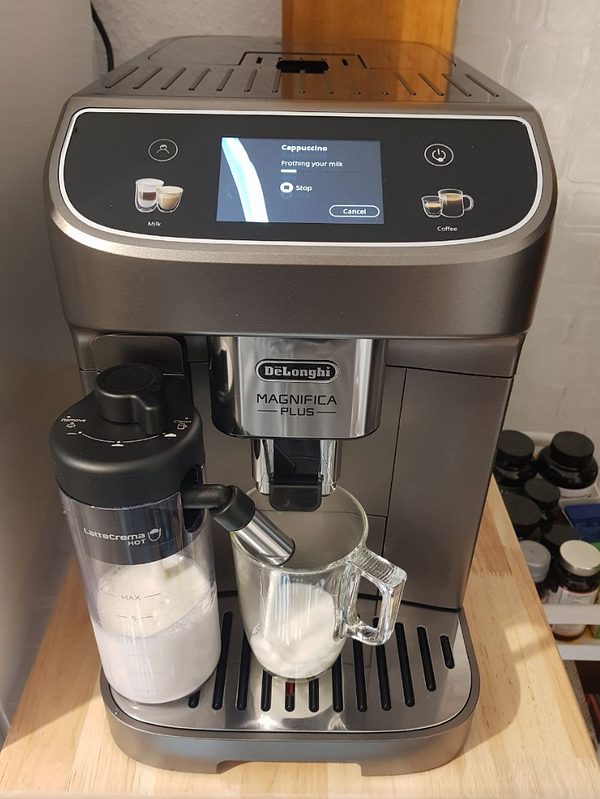 A cozy scene featuring a smiling black and white cat seated on a person's lap in a warmly lit indoor space.