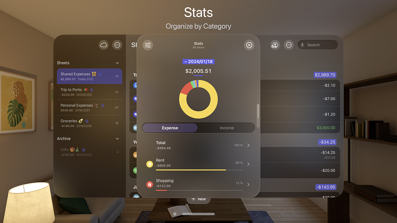 Screenshot of Expenses: Spending Tracker