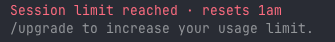 A notification indicating that a session limit has been reached.