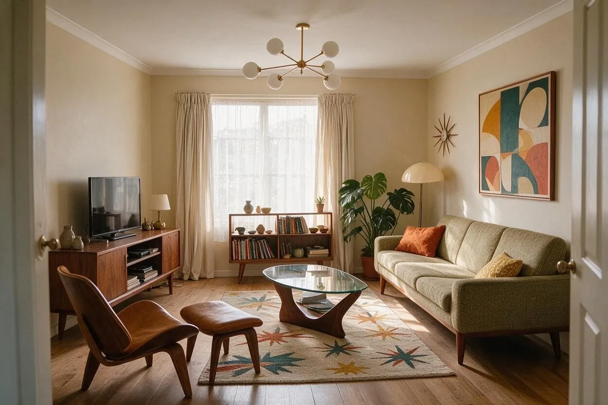 The same room in the Mid-Century Modern style