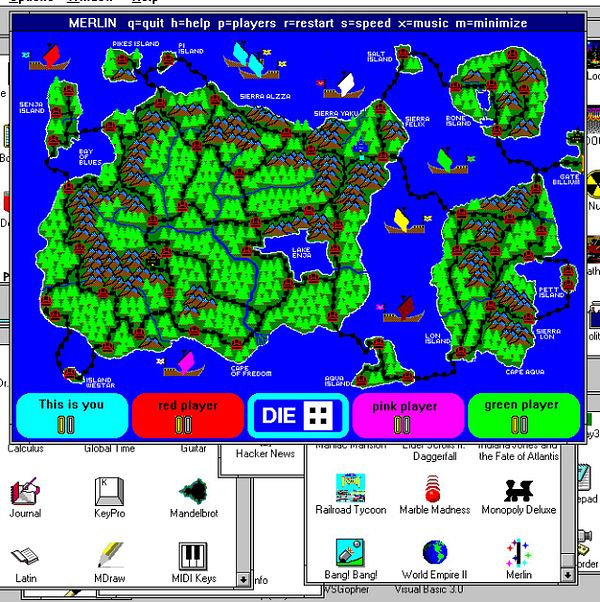 A colorful game interface displaying a map with various islands and player options.