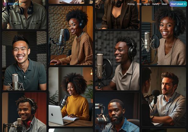 A collage of diverse individuals engaged in audio recording sessions.