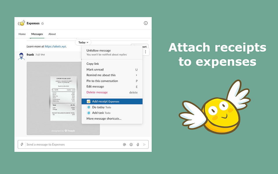 Expenses bot for Slack