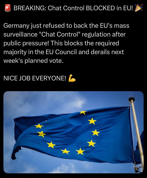 The image features the flag of the European Union waving against a blue sky.