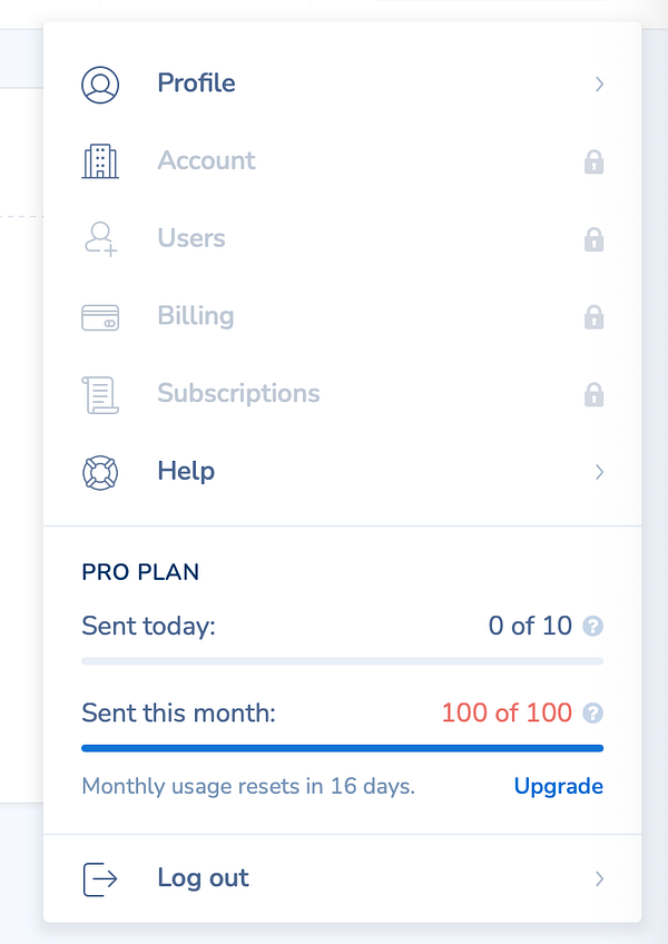 The image displays a user interface menu for an application, highlighting locked menu items for an Analyst level user.