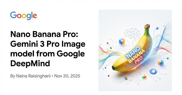 A vibrant graphic featuring a stylized banana labeled 'Nano Banana Pro' surrounded by digital elements.